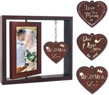 4x6 Rotating Picture Frame Wedding Engagement Gifts for Couples Dad/Mom Gifts