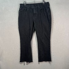 AllSaints Womens Size 29 Serene Black Frayed Hem Jeans 100 Cotton Denim