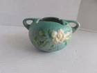 Roseville White Rose Blue 1940 Mid Century Modern Art Pottery Ceramic Bowl 387-4