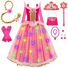 Princess Dresses for Girls - Light Up Princess Dress Up for 3-10 Year Old, Co...