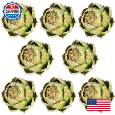 Timgle 8 Pcs Green Artificial Artichokes Fake Vegetables  Fruits Decor