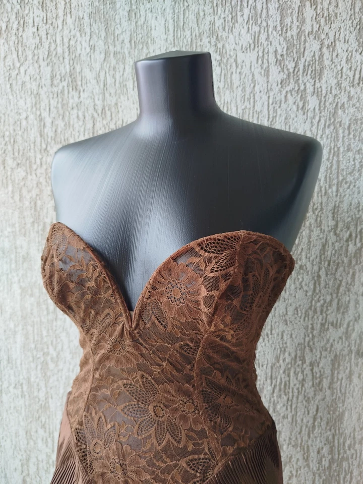 Body Corsé LA PERLA Brevettato Marrón Encaje Floral Vintage Años 90 Talla 3/L Foto 4 de 4
