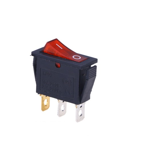 2 PCS 220V 6A 3 Car Rocker Red Light Push Buttons (Black) | eBay UK