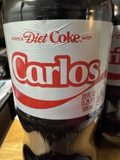 Share a Coke with  Carlos  2025 Personalized Gift Coca~Cola Bottle 20oz Diet
