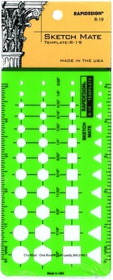Rapidesign Sketch Mate Template, 1 Each (R19) 5-15/16 x 3-1/4 inches, green