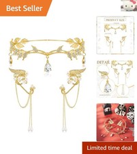 Gorgeous 3-Piece Halloween Rhinestone Headband  Elf Ears for Women  s Cosplay