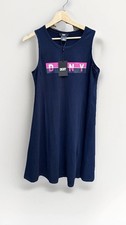 NEW DKNY Dress T Shirt Size S 17” pit Navy Pink Sleeveless 36” Short 100% Cotton