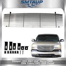 Front Grille Fits 1999-02 Gmc Sierra 150000-06 Yukon01-06 Chrome Billet Grill