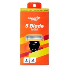 Equate 5 Blade Cartridge Razor with Trimmer, 1 Handle  2 Refills