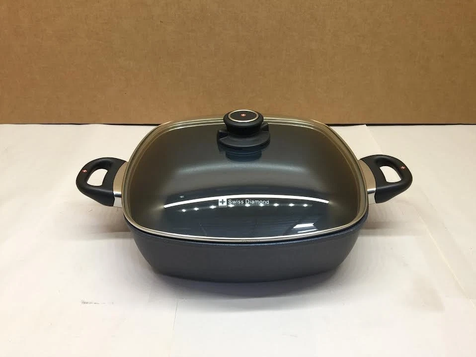 Swiss Diamond 11"x11" 5Qt Square Casserole Pan HD Nonstick Induction