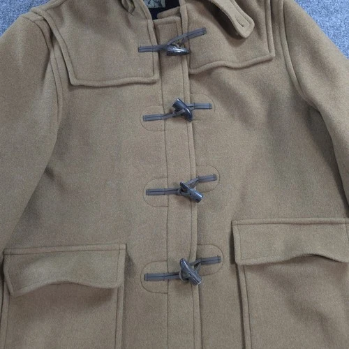Peter Christian Coat Mens 44 Brown Wool Duffle Hooded Toggle Lined England image 2