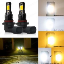 2x Dual Color Amber White H10 9145 9140 9005 9055 Led Fog Light Bulb Switchback