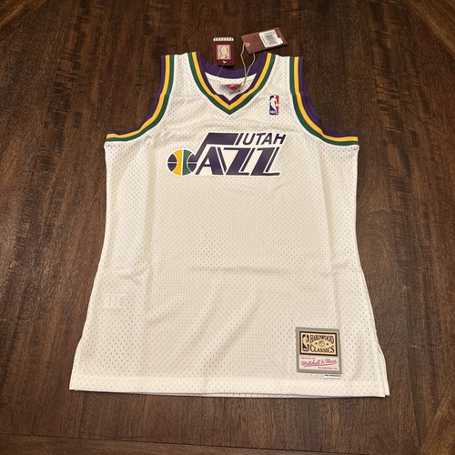 Mitchell & Ness Utah Jazz Hardwood Classics White Swingman Jersey Size Medium