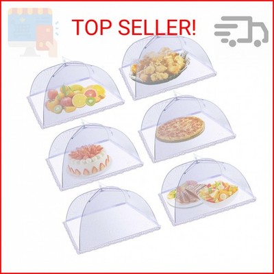 (6 Pack) ESFUN Food Net Covers for Outside, 17''x 17'' Large Outdoor Food Cover Me