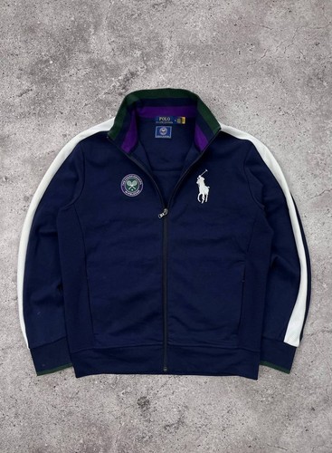 Chaqueta con cremallera Polo Ralph Lauren para hombre azul campeonato de tenis de Wimbledon talla M - Imagen 2 de 7