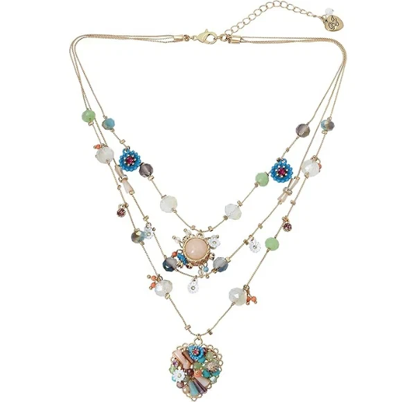 Betsey Johnson Womens Butterfly Charms Layered Necklace - Picture 3 of 6
