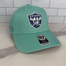 Las Vegas Raiders Hat Cap Strap Back Mens OSFA Teal 47 MVP Super Bowl XI MVP