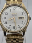 Working Seiko Railroad Approved Men’s Quartz Analog Day/Date Gold Tone Bracelet