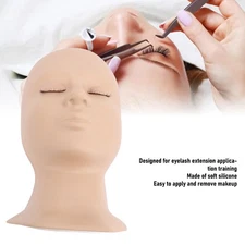 Detachable Single Fold Eyelid Lash Mannequin Head Silicone Eyelash Training HPT