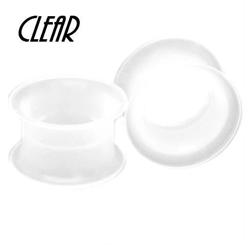 Par de tapones medidores de oreja gruesos-túneles de carne de oreja de silicona suave-estiradores de oreja Foto 3 de 4