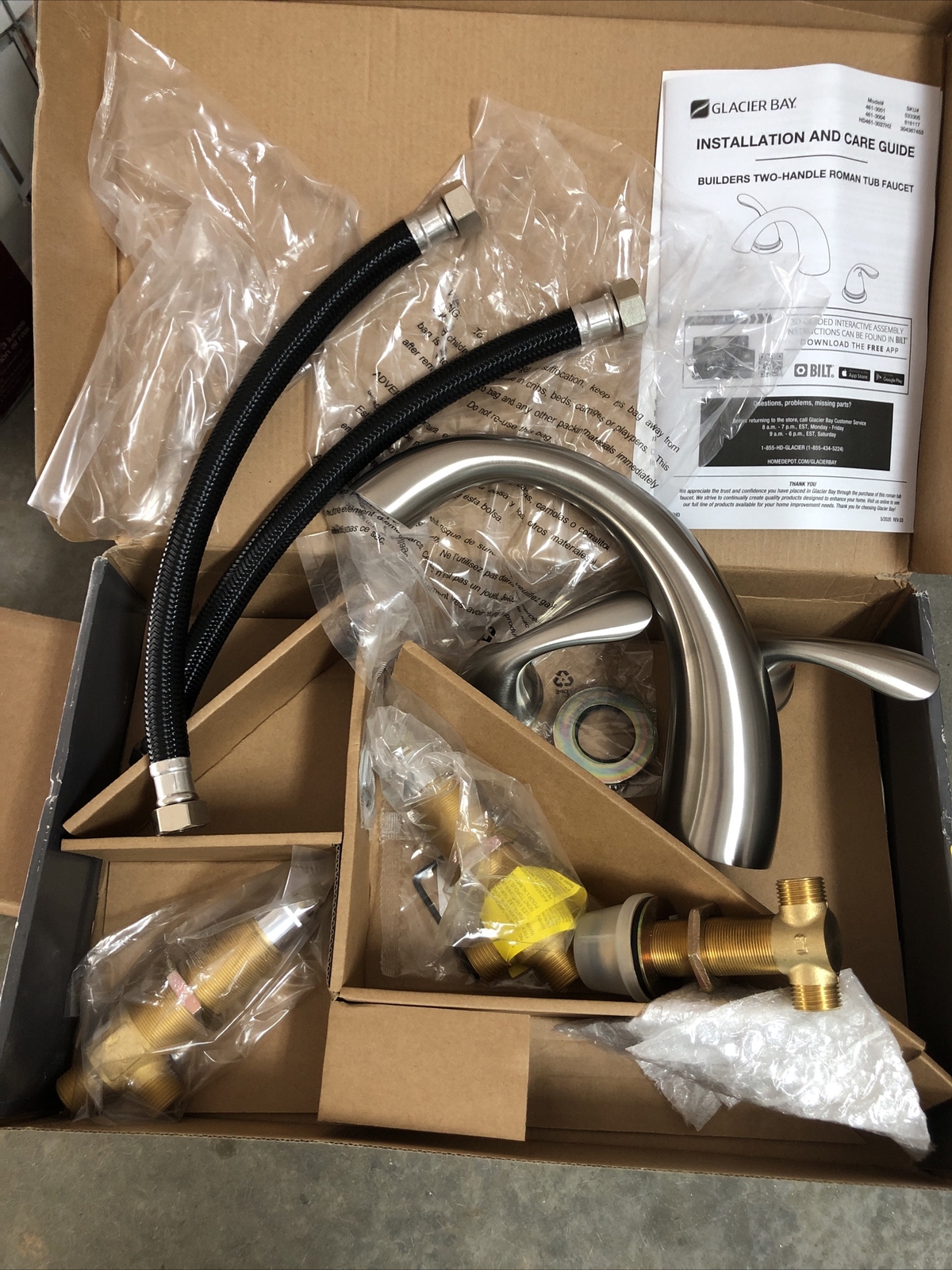 Glacier Bay Roman Tub Faucet Brushed Nickel Model 816117 eBay