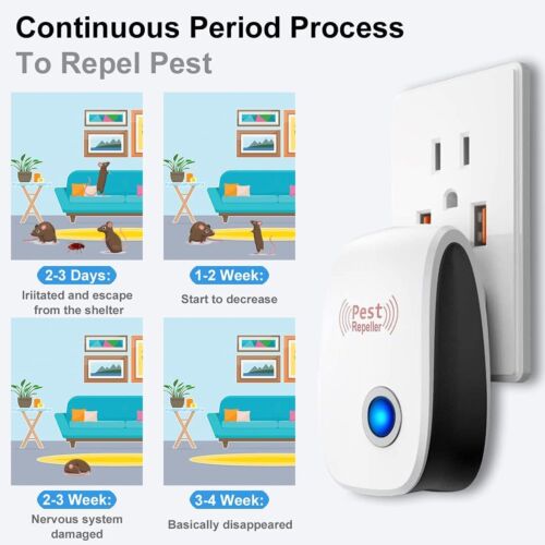 Pest Repeller Ultrasonic Electronic Mouse Rat Mosquito Insect Rodent Control NEW - Picture 3 of 23