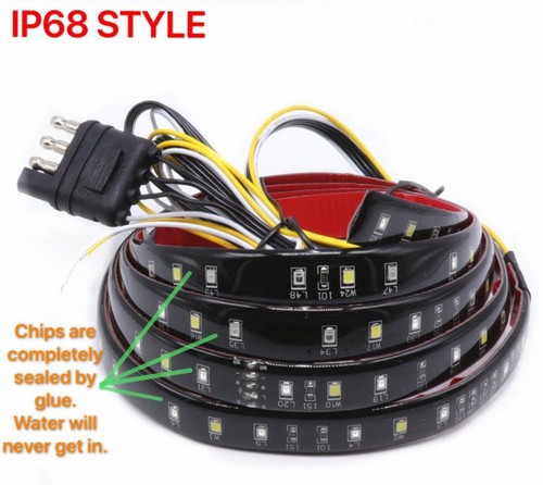 LED Strip 5ft Red 1 Row Tailgate Light C Truck Turn Signal Bed Brake Stop Backup - Picture 5 of 12