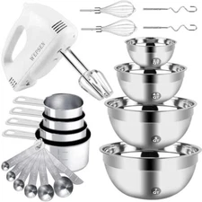 1 Set ELECTRIC HAND MIXER BOWLS Simplifies Mixing WEPSEN 