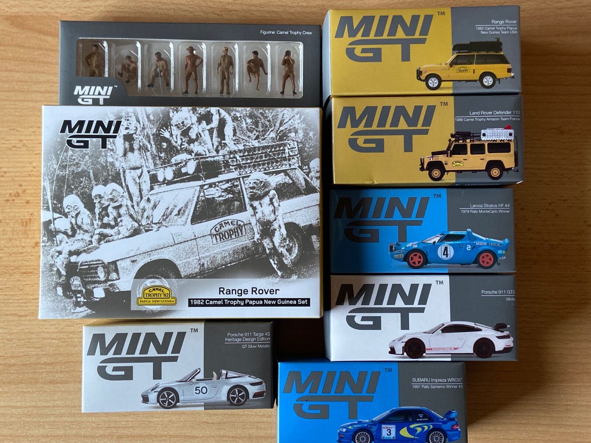 Mini GT 1/64 Modellini Auto - Subaru, Lancia, Land Rover, Porsche - Edizioni Limitate
