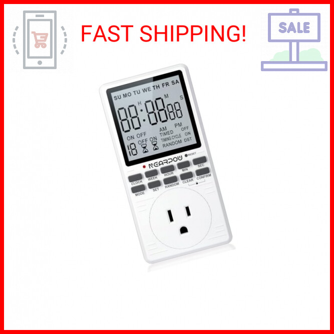 Outlet Timer, NEARPOW Multifunctional Programmable Timer with Countdown and 7-Da