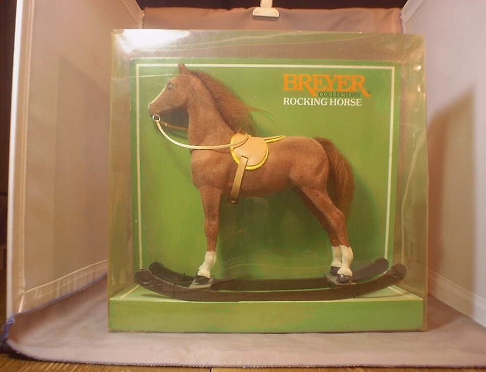 VINTAGE BREYER # 701 FLOCKED CHESTNUT SADDLEBRED ROCKING HORSE IN 1985 ...