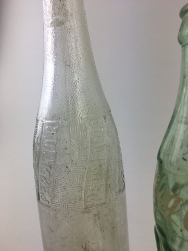 Vintage lot of 3 glass soda pop bottles Pepsi Cola Coca Cola Coke Sun Crest - Picture 2 of 8