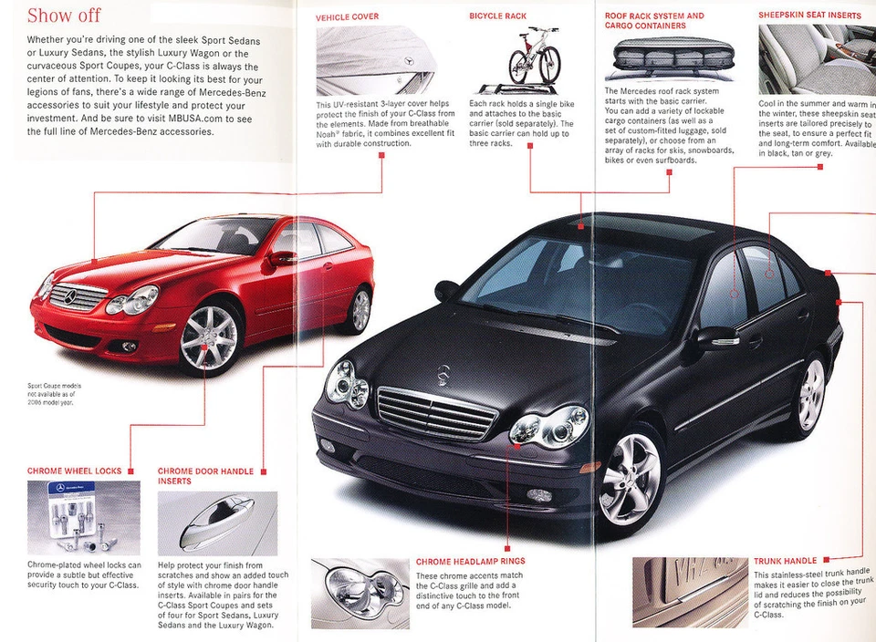 2005 Mercedes Benz C320 C230 Original Car Accessories Brochure - C-Class Foto 2 de 2