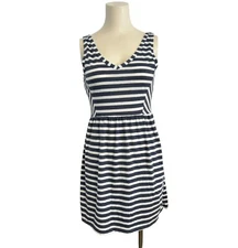 One Clothing Blue White Striped Tank Dress Womens Medium
