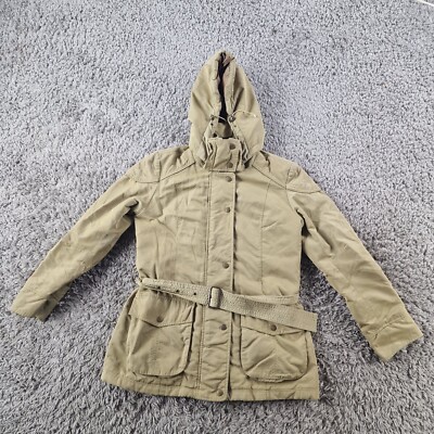 Barbour Coat Womens 12 Beige Waterproof Original Tartan Outlaw
