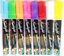 Car Window LED Board Markers Washable Fluorescent Neon 4mm Tip 1 Marker/Pk, Sele