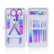 Manicure Set Nail Clippers Pedicure Kit Men Women Grooming Kit Manicure 12Pcs