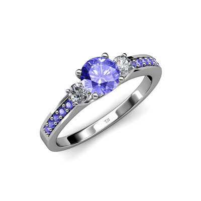 Tanzanite Diamond Stone Ring Side Tanzanite ct tw 14K