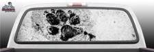 Paw Print Grunge Cat Dog Abstract Perforated Rear Window Graphic Decal SUV Truck