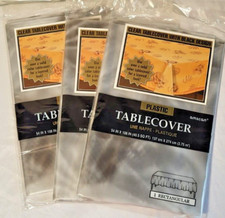 Skulls Table Covers 3-Pack Plastic Tablecloths Halloween Decor Reusable 54x108