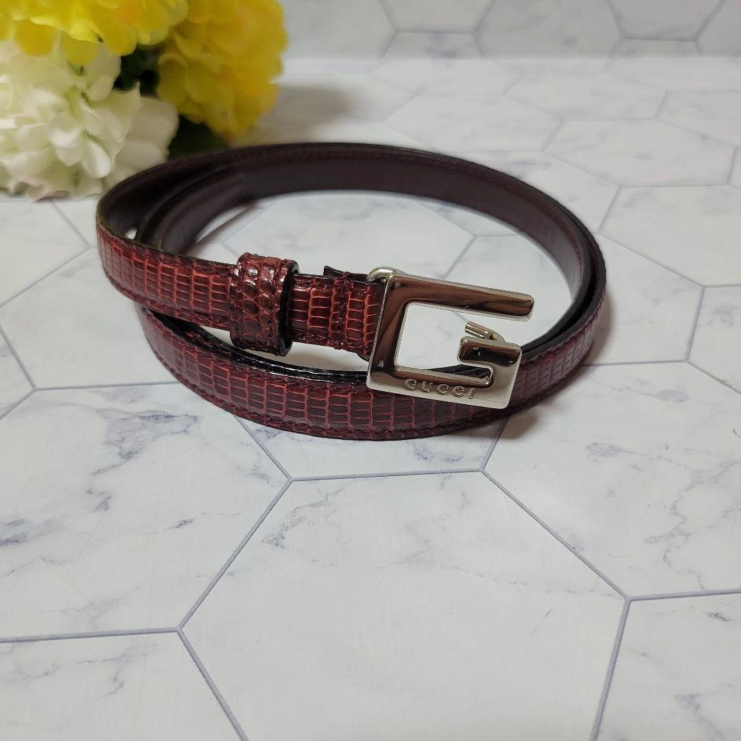 Ceinture en cuir à la mode argent x rouge GUCCI pour homme mode