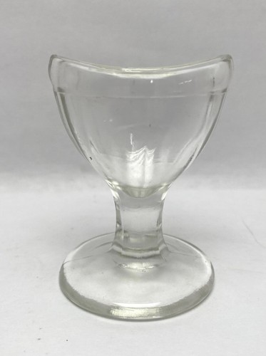 Vintage Clear Glass Eye Wash Cup 8 Paneled Pedestal 2 3/8" tall "20" on Bottom