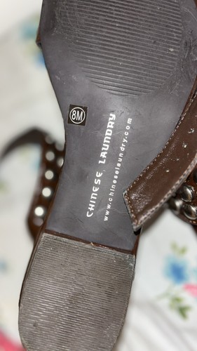 Chinese Laundry Womens Boho Wrap Sz8 New 89$ Brown Leather Gold Rivets Macys - Picture 2 of 7