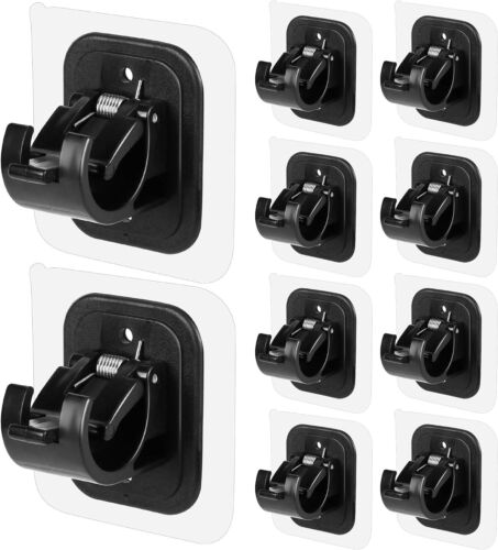 10PCS Self Adhesive Curtain Rod Holders No Drill Curtain Rods Brackets No Drilli