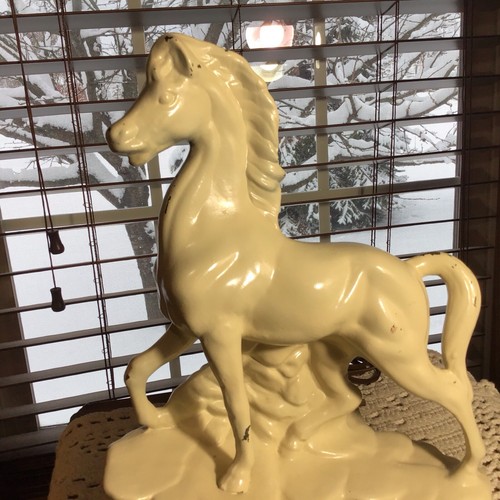 Vintage 1950’s Retro Ceramic TV Lamp Mardux Calif WORKS Cream Color - Picture 5 of 8