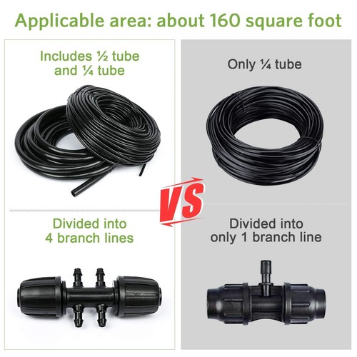 Drip Irrigation Kit 169ft Greenhouse Watering System 1/4 Inch Automatic Patio Mi - Picture 4 of 7