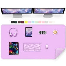 Large Desk Pad 47.2" x 17" PU Leather Desk Mat for Desktop Non-Slip Office De...