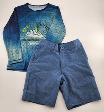 Reel Legends Blue Reel-Tec Performance LS Shirt with Shorts Set Boys Size M 5 