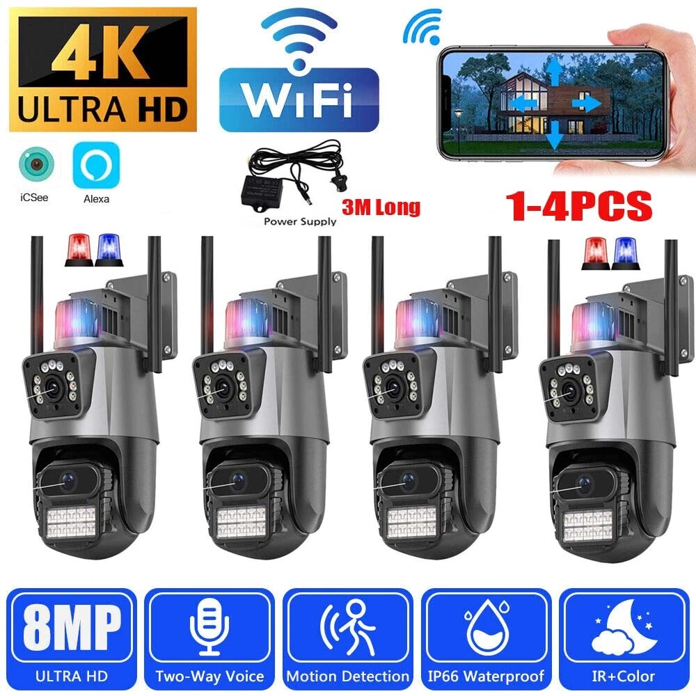 8MP Wireless Security Camera System Outdoor 2.4G WiFi IP Night Vision Cam 1080P