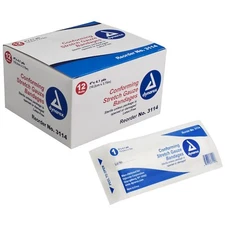 DYNAREX 3114 Sterile Stretch Gauze Bandage 4" x 4.1 Yards, Case of 96 Rolls